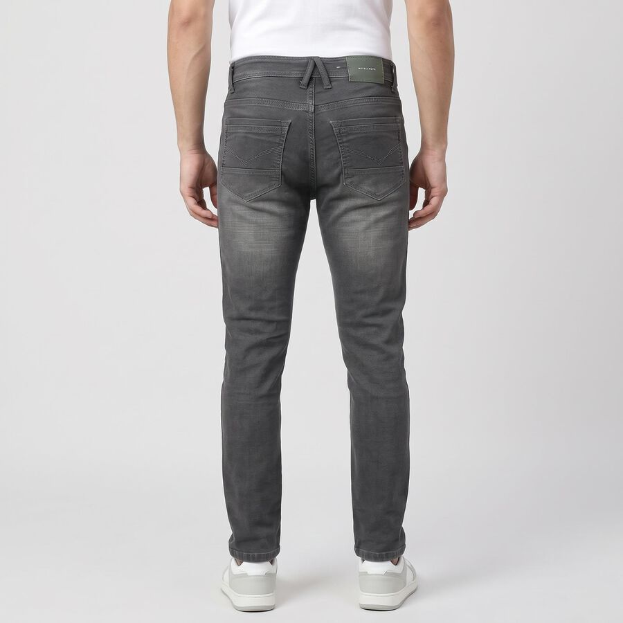 Men's Grey Slim Fit Faded Jeans, Light Grey, large
