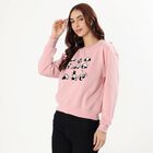 Women's Soft Pink Crew Neck Casual Sweatshirt, Pink, small image number null