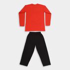 Boys' Red Round Neck Graphic Baba Suit, लाल, small image number null