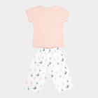 Girls Cotton Capri Set, Coral, small image number null