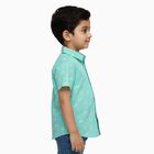 Boys Light Mint Green Cotton Half Sleeve Classic Casual Shirt, Light Green, small