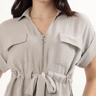 Women's Light Grey Half Sleeve Classic Casual Shirt, Light Grey, small
