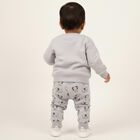 Infants' Light Grey Round Neck Elephant Printed Baba Suit, Light Grey, small image number null