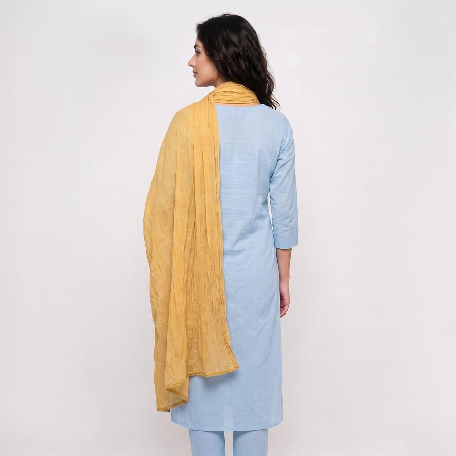 Women's Khaki Solid Dupatta, खाकी, large
