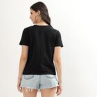 Women's Jet Black Cotton Round Neck T-Shirt, Black, small image number null