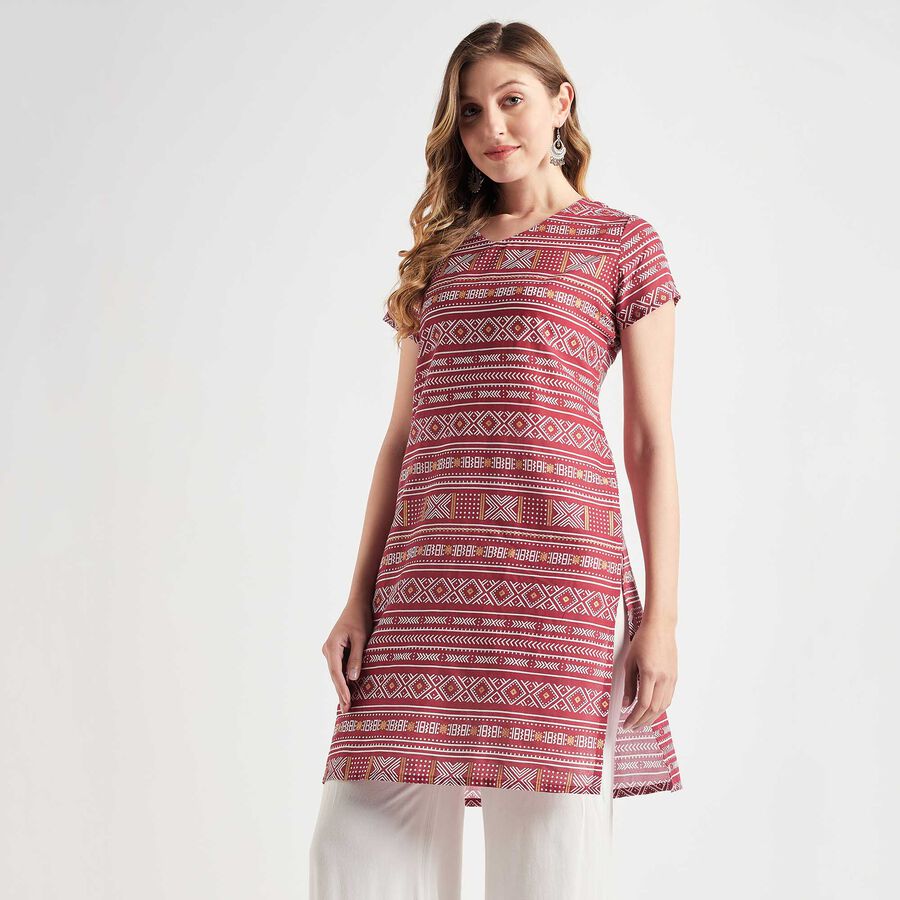 Cotton Straight Kurta, Maroon, large image number null