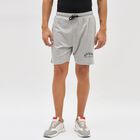 Men's Light Heather Grey Regular Fit Placement Printed Bermuda Shorts, Melange Mid Grey, small image number null