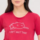 Ladies' Round Neck T-Shirt, रानी (फ्यूशिया), small image number null