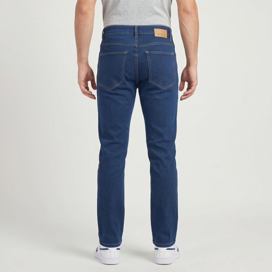 Men's Blue Slim Fit Classic Five Pocket Jeans, Mid Blue, large