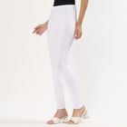 Women's White Slim Fit Solid Churidar, White, small