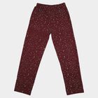 Girls Wine Straight Fit Star Printed Pyjama, Wine, small