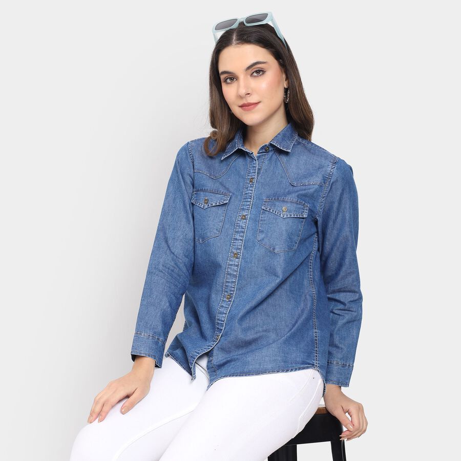 Ladies' Shirt , Mid Blue, large image number null