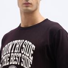 Men's Deep Burgundy Crew Neck Casual Sweatshirt, Wine, small image number null