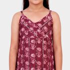 Girls Fuchsia V Neck Fusion Set Upper and Bottom Set, Fuchsia, small