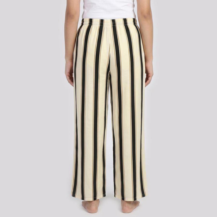 Women's White Regular Fit Solid Pyjama, Off White, large