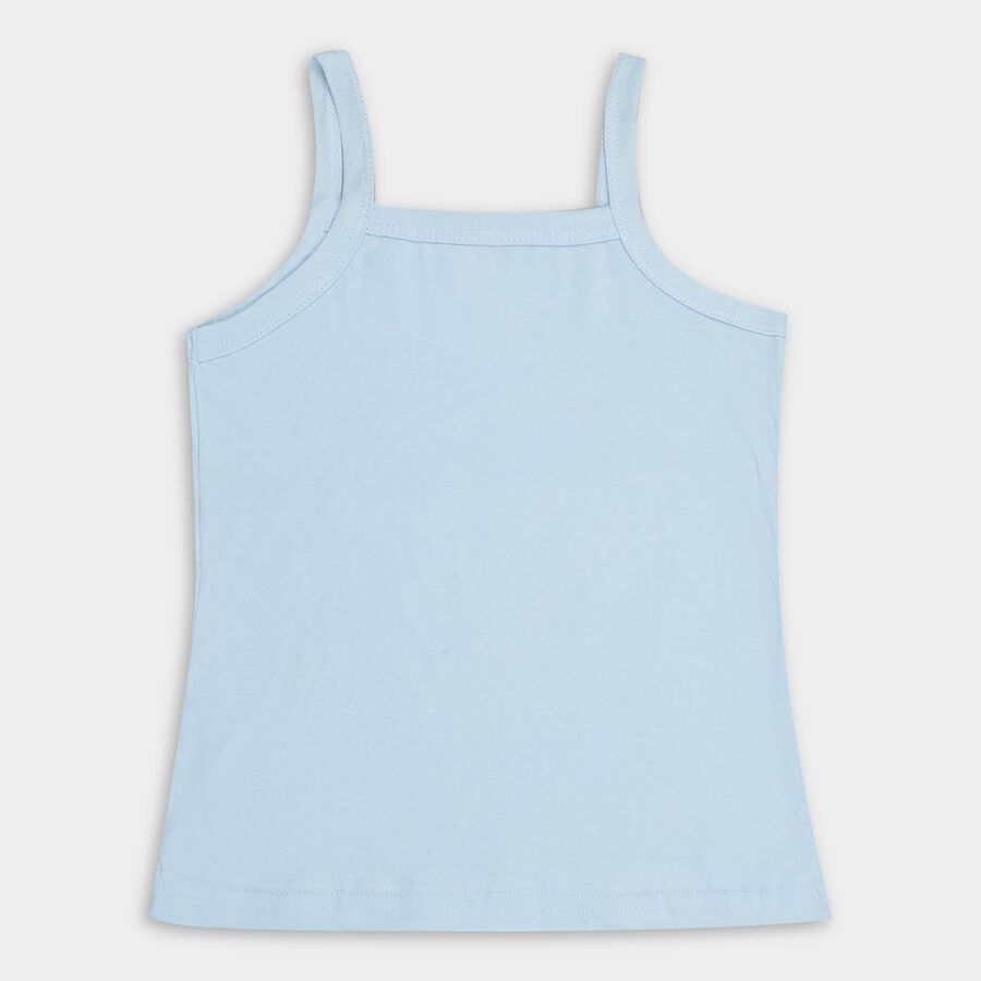 Girls' 100% Cotton Vest, हल्का नीला, large image number null