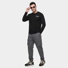 Men's Black Crew Neck Regular T-Shirt, Black, small