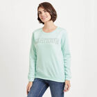 Embellished Round Neck Sweatshirt, Aqua, small image number null