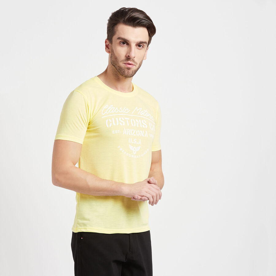 Round Neck T-Shirt, Yellow, large image number null