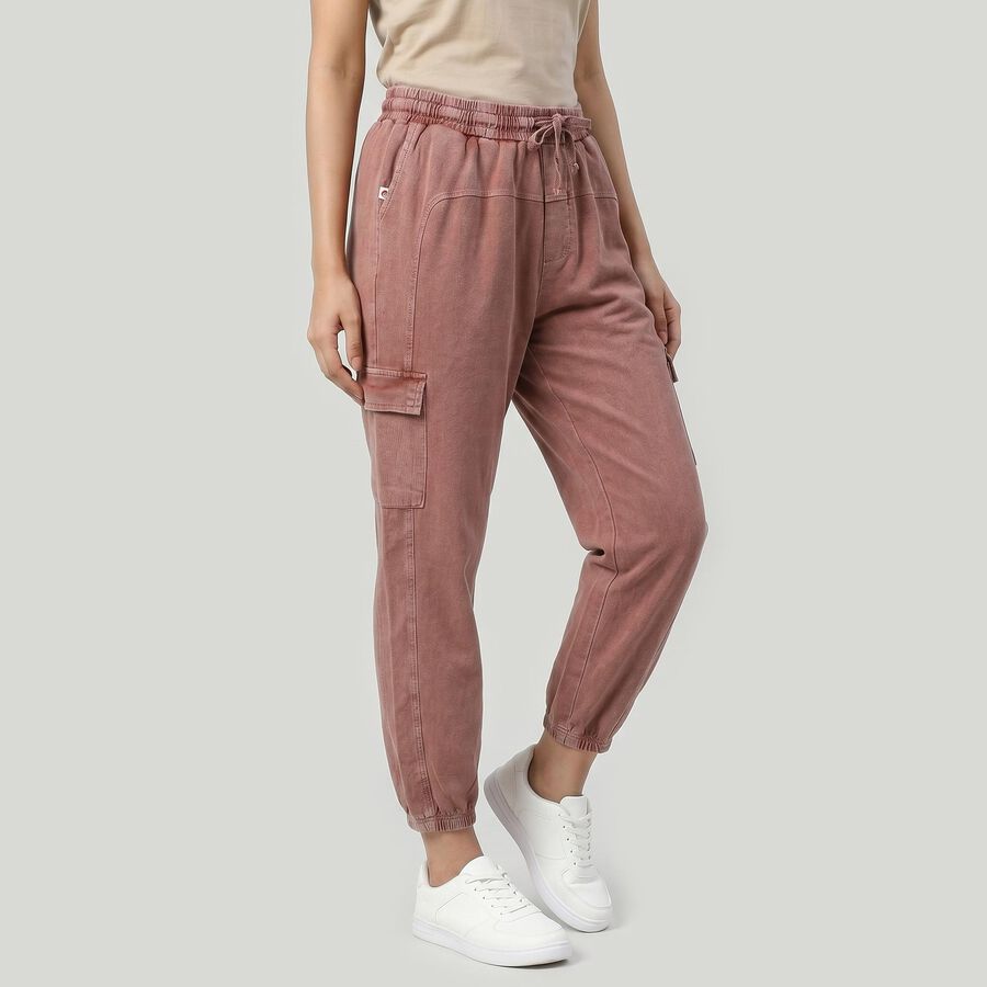 Women's Pink Regular Fit Solid Track Pants, Light Pink, large