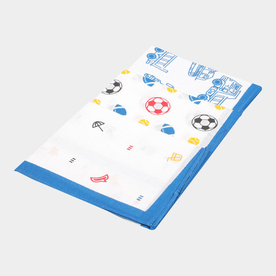 Boys Cotton Handkerchief, White, large image number null