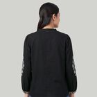 Women's Black Cotton Half Sleeve Classic Collar Casual Shirt, Black, small