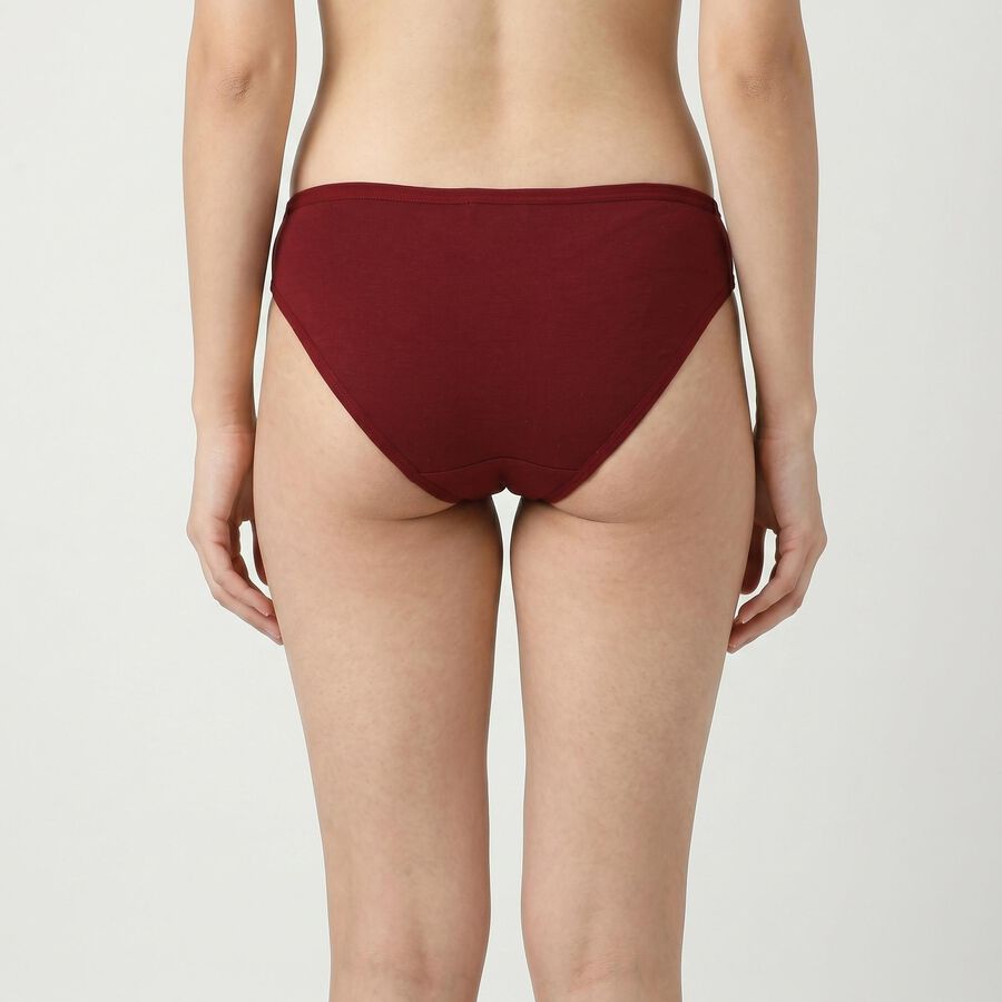 Women's Maroon Regular Fit Solid Panty, Maroon, large