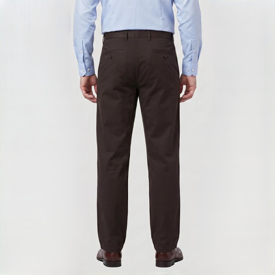 Men's Brown Slim Fit Chino Trousers, Brown, large