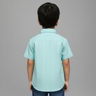 Boys Mint Green Cotton Half Sleeve Classic Casual Shirt, Aqua, small image number null