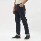 Men's Jet Black Slim Fit Classic Jeans, Dark Grey, small