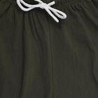 Boys' Olive Regular Fit Drawstring Bermuda Shorts, Olive, small