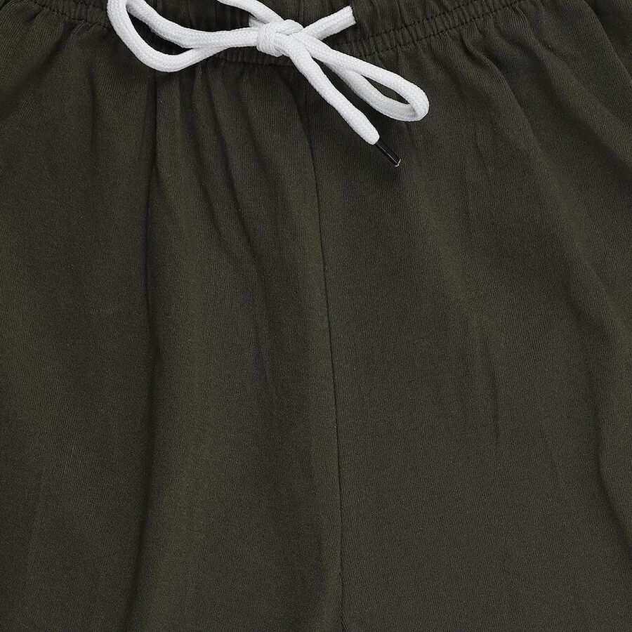 Boys' Olive Regular Fit Drawstring Bermuda Shorts, Olive, large