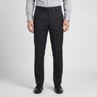 Men's Charcoal Slim Fit Self Design Formal Trousers, चारकोल, small