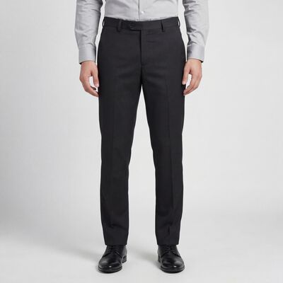 Men's Charcoal Slim Fit Self Design Formal Trousers