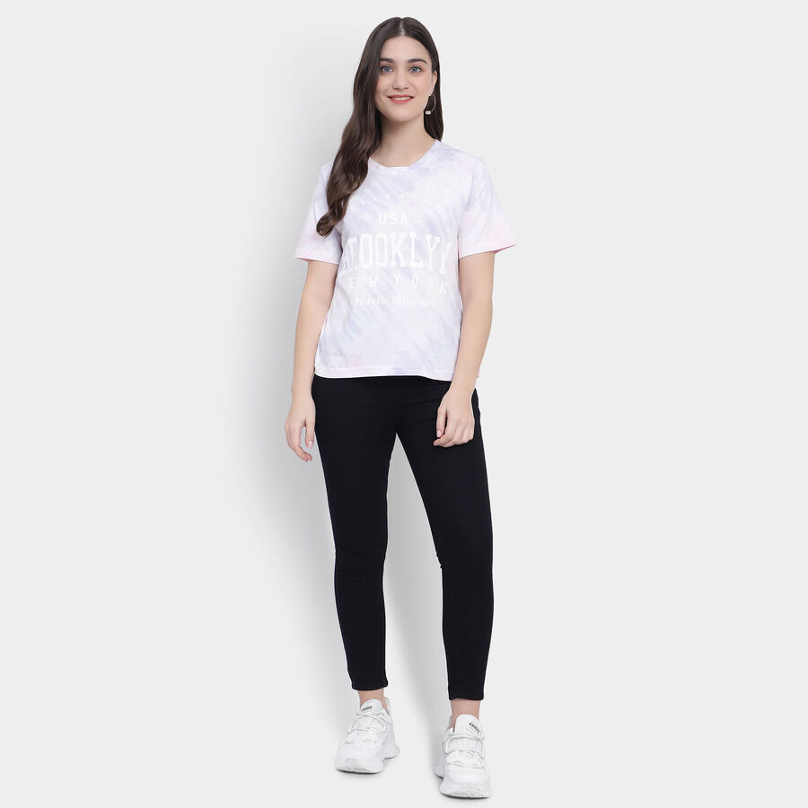Cotton Round Neck T-Shirt, Lilac, large image number null