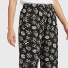Women's Black Relaxed Fit Printed Harem Pants, काला, small