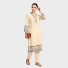 Women's Off White V-Neck Ethnic Set, Off White, small