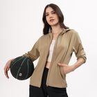 Women's Muted Beige Hooded Casual Jacket, Beige, small image number null