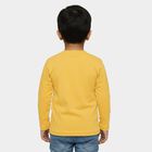 Boys Bright Mustard Yellow Cotton Blend Round Neck Casual T-Shirt, गहरा पीला, small image number null