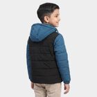 Boys Blue Hooded Puffer Jacket, Teal Blue, small