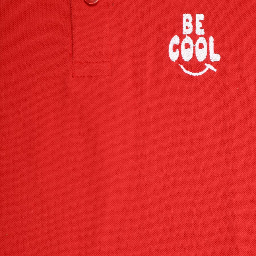 Boys' Half Sleeves T-Shirt , लाल, large image number null