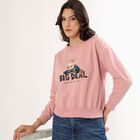 Women's Soft Dusty Pink Crew Neck Graphic Sweatshirt, गुलाबी, small image number null