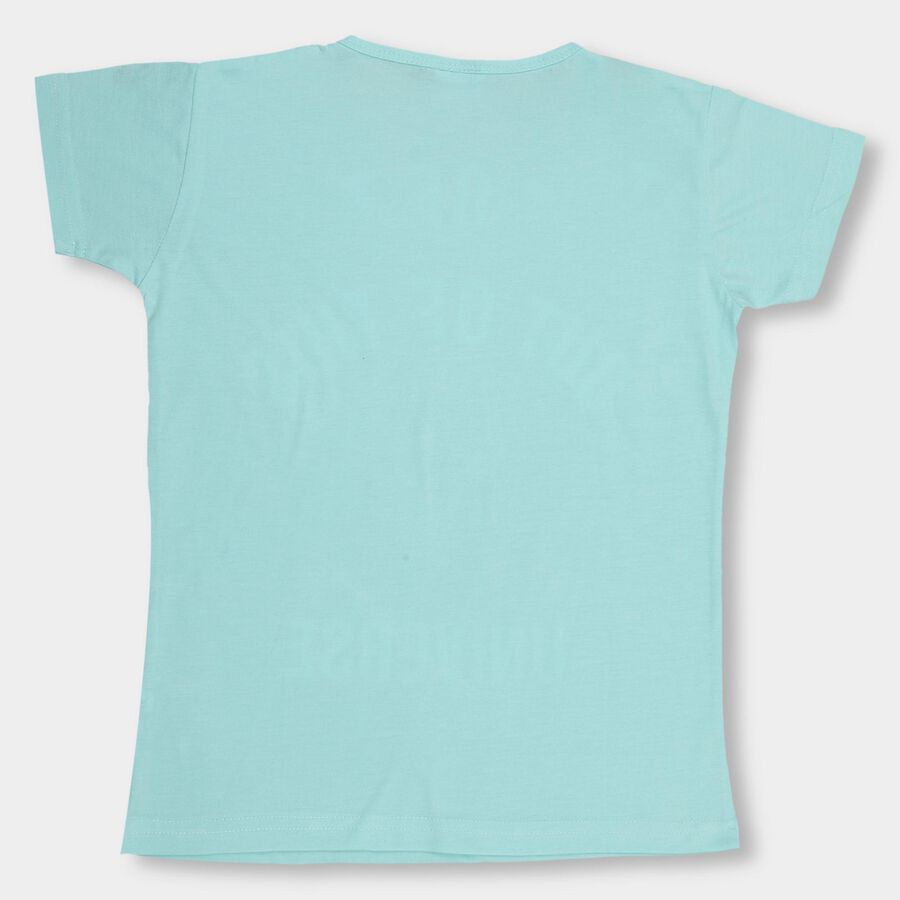 Girls' T-Shirt , एक्वा, large