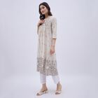 Ladies' 100% Cotton Kurta, Off White, small image number null