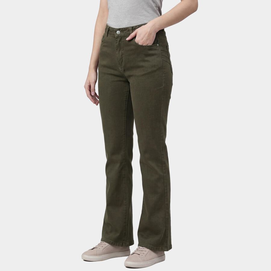 Women's Olive Slim Fit High-Rise Jeans, Olive, large