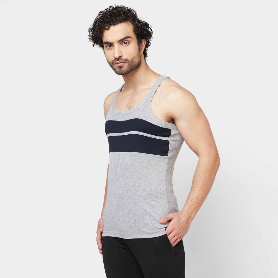 Sleeveless Gym T-Shirt, Melange Light Grey, large image number null