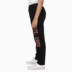 Boys' Jet Black Cotton Blend Printed Pyjama, Black, small