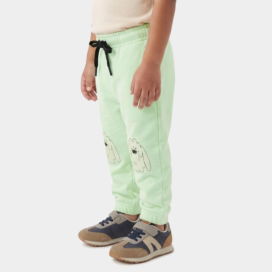 Boys Mint Green Jogger Fit Bunny Printed Pyjama, Light Green, large