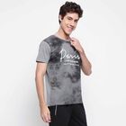 Printed Round Neck T-Shirt, Melange Mid Grey, small image number null