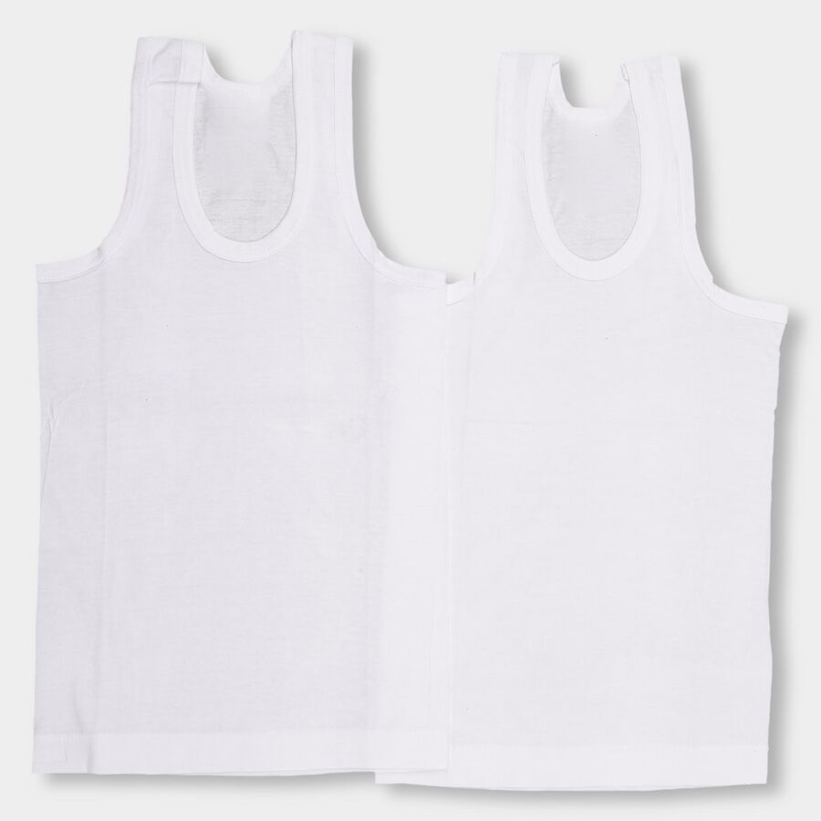 Boys' 100% Cotton Vest, White, large image number null